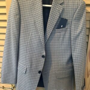 Izod Men's Black and White Checkered Blazer